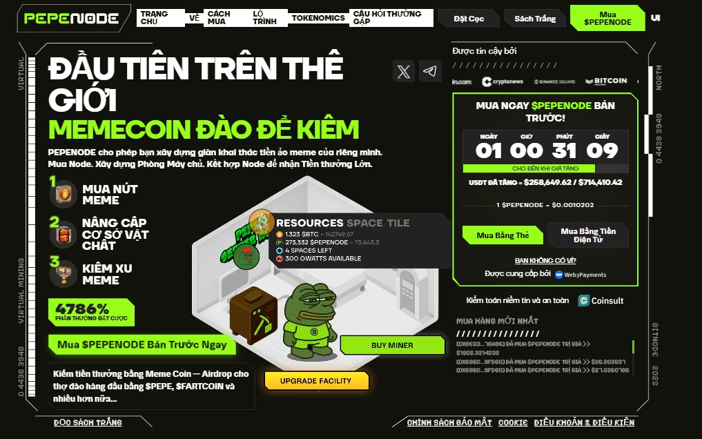 PEPENODE – Lựa Chọn Alt Coin Gamified Đáng Chú Ý