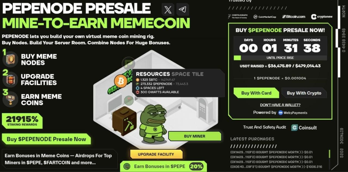 Pepenode meme coin