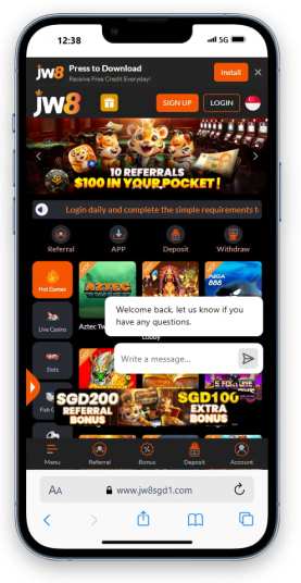 The JW8
Singaporean homepage on mobile.
