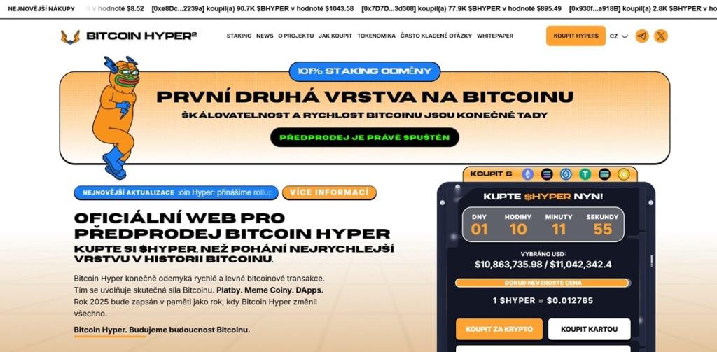 1. Bitcoin Hyper (HYPER)：na cestě k průlomu