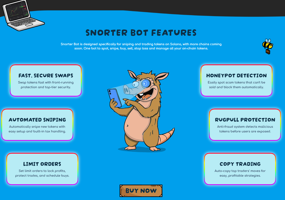 Snorter Token presale page.