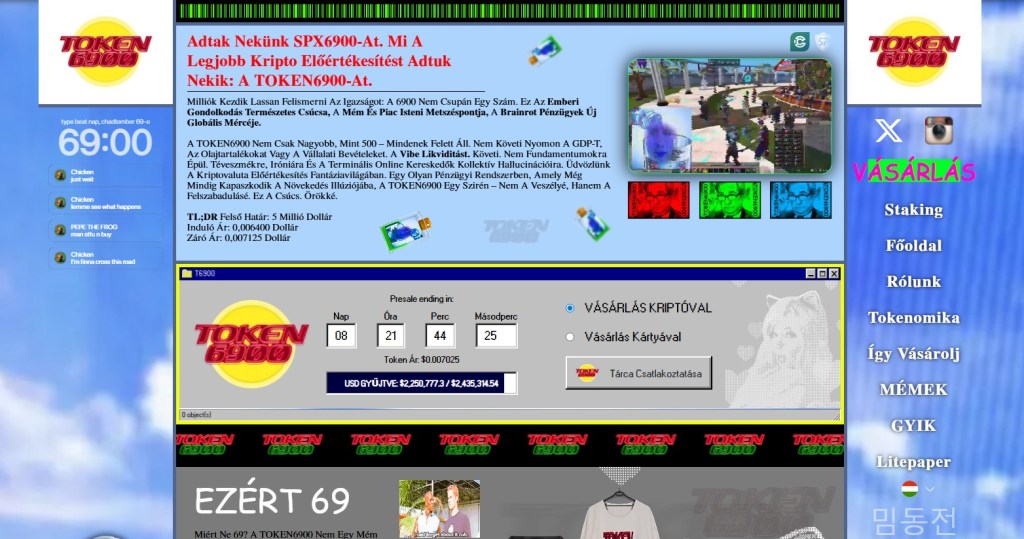 Token6900 (T6900): Kompromisszumok nélküli mém-pénzügyek
