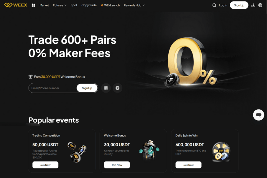 Weex ανταλλακτήρια κρυπτονομισμάτων