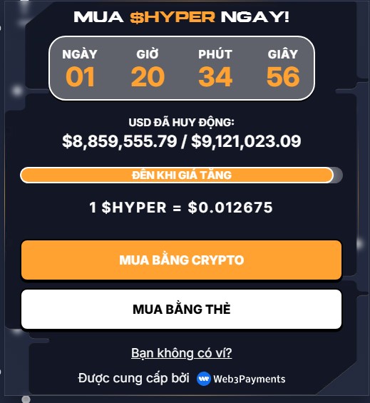 Xác nhận và mua Bitcoin Hyper
