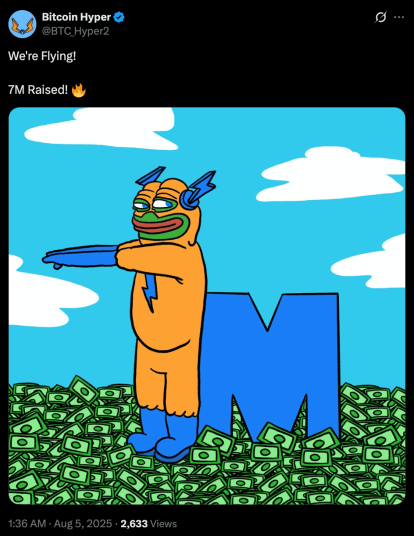 bitcoin hyper raising $7M.