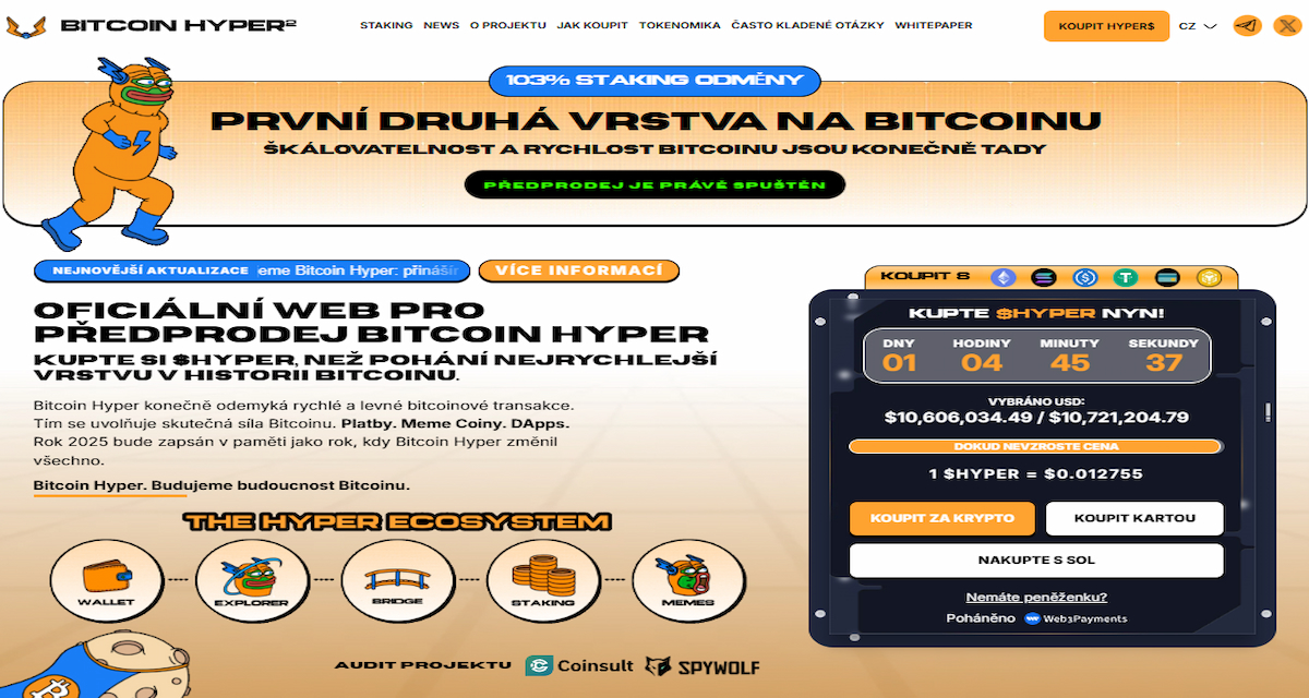 Bitcoin Hyper (HYPER): Layer-2 DeFi platforma pro škálování Bitcoinu