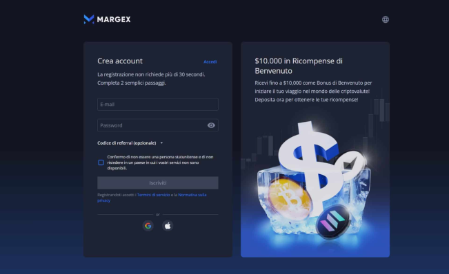 bonus deposito crypto - Margex