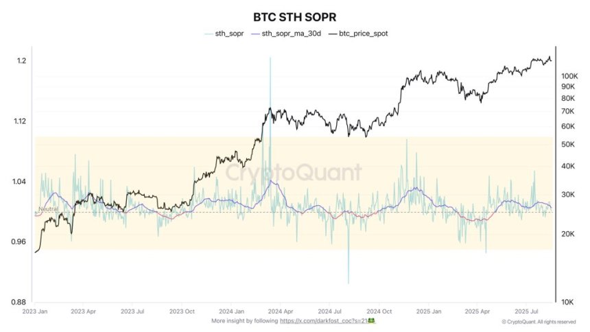 Bitcoin STH SOPR | Source: Darkfost