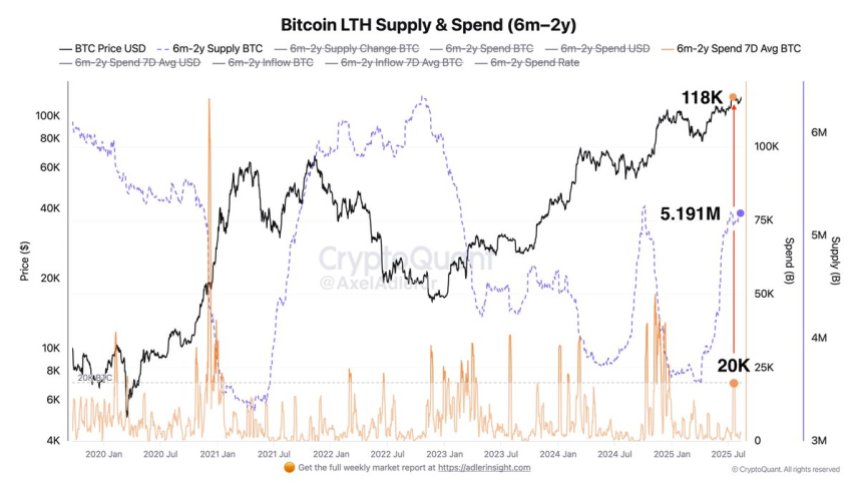 Bitcoin LTH Supply and Spend | Source: Axel Adler