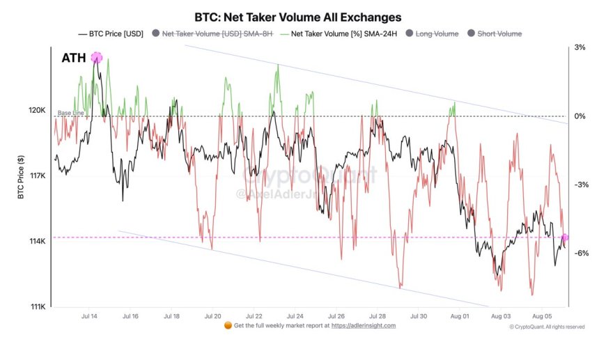 Bitcoin Web Taker Quantity Stays Bearish – Fragile Market Construction Dangers Liquidation Cascade