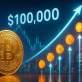 ビットコインが10万ドルを突破し、注目の安いアルトコインが上昇する様子を描いたイメージ