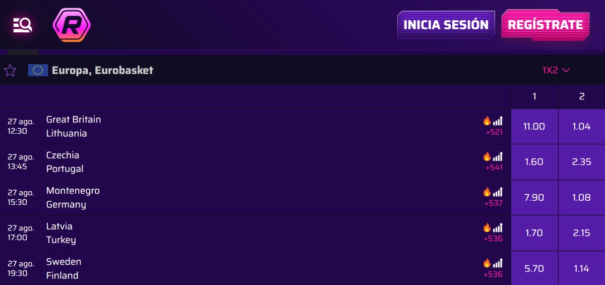 Roby Casino es una de las mejores plataformas para hacer nuestras apuestas del EuroBasket