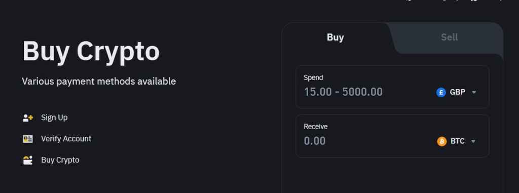 3-cü addım – Kripto valyutalarını yatırmaq və göndərmək