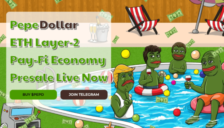 The Pepe Dollar website where you can join the project's token presale.