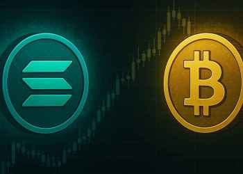 Solana vs Bitcoin chart wijst op explosieve SOL breakout naar 300 dollar