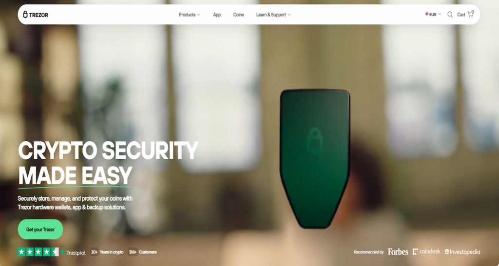 Trezor – Флагмански хардуерен портфейл с висока степен на защита и лесна употреба