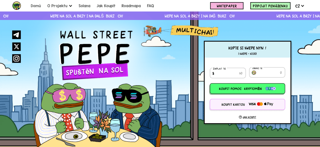 wall street pepe kryptoměny zdarma