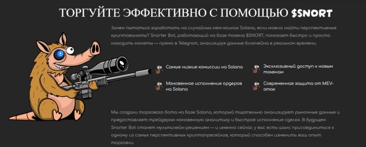 снортер скриншот с сайта предпродажи