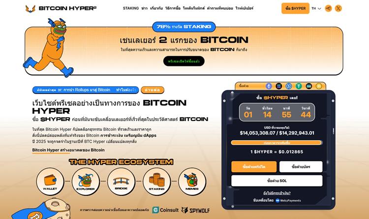 Bitcoin Hyper พรีเซล เลเยอร์ 2 ตัวแรกของ Bitcoin