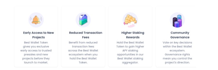 A list of benefits from using $BEST inside the Best Wallet ecosystem
