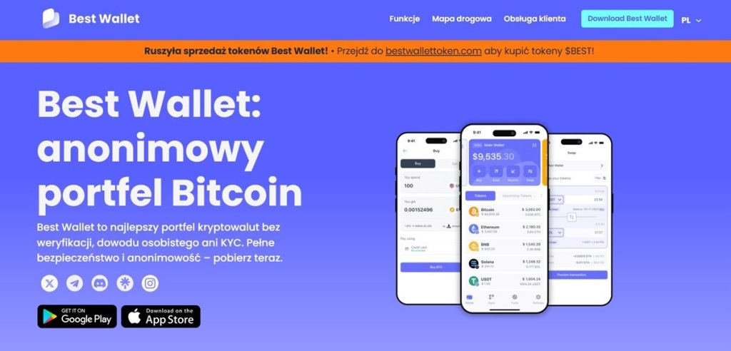 Krok 1 – Założenie konta w portfelu kryptowalutowym (np. Best Wallet)