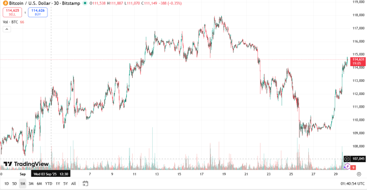 $BTC past 1M performance.