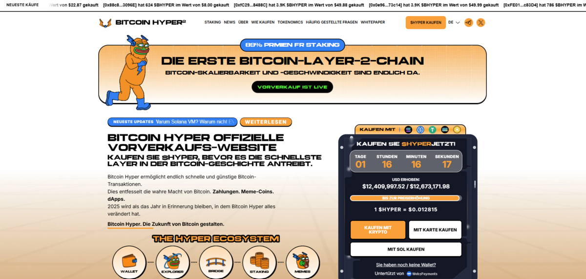 Bitcoin Hyper Homepage neu
