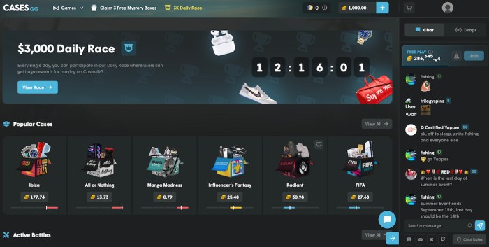 Cases.gg landing page.