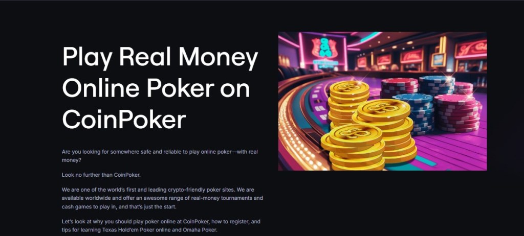 9. CoinPoker – Unique Blend of Football Betting and Crypto Gaming