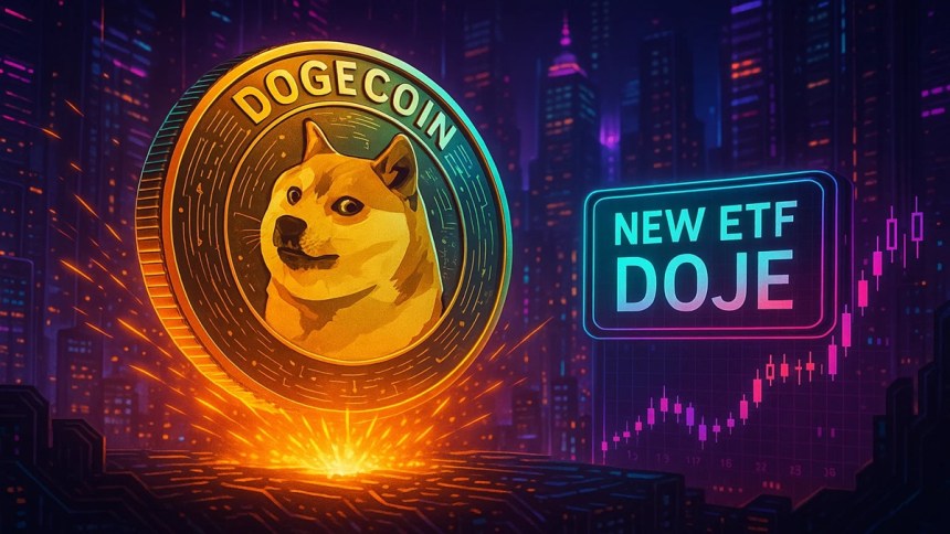 Logo de Dogecoin associé à un graphique financier