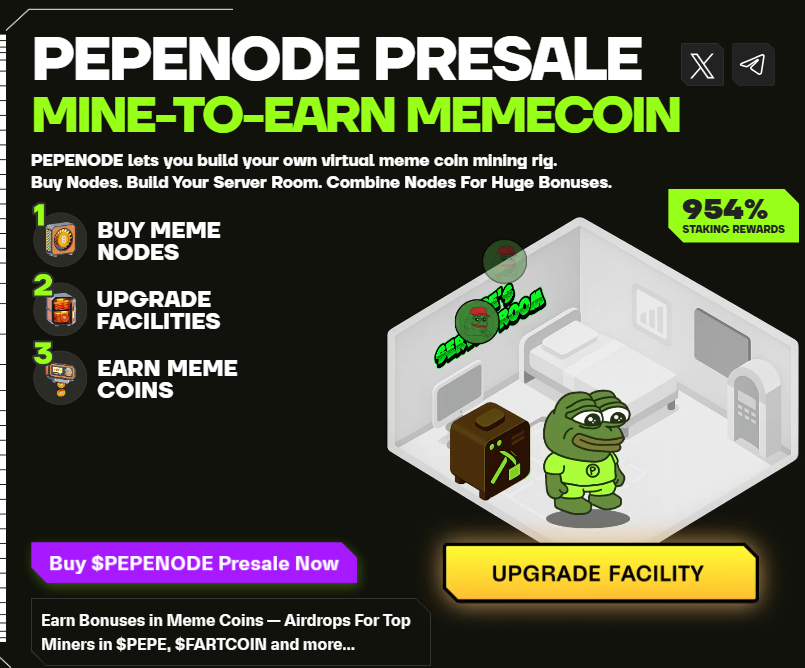 How Pepenode’s coin mining gameplay works