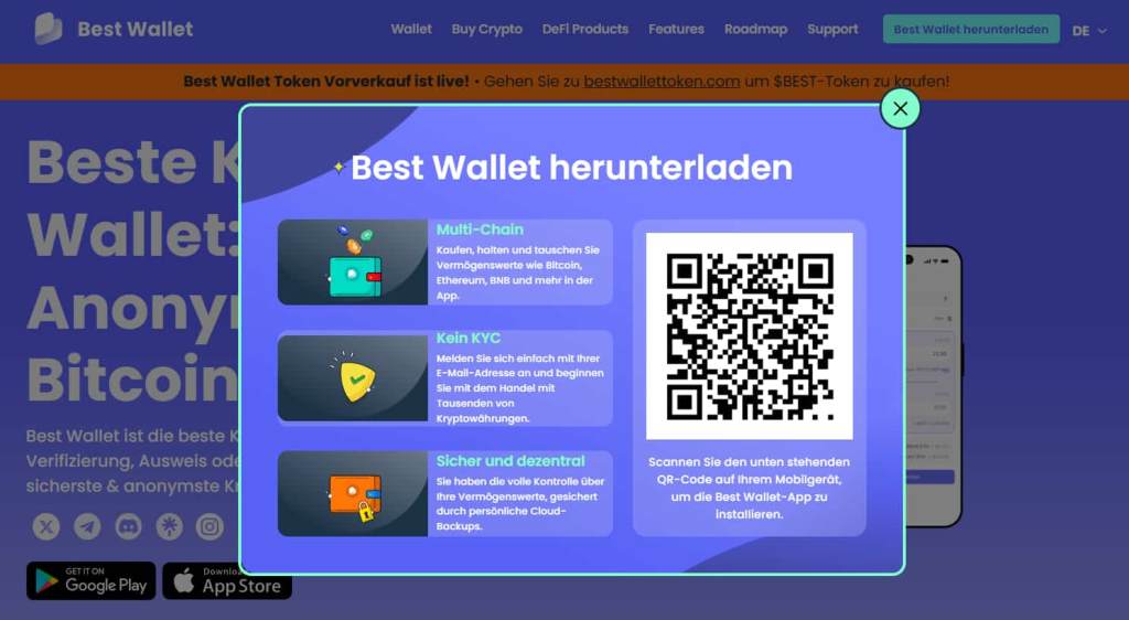 Kostenlose Wallet-App herunterladen