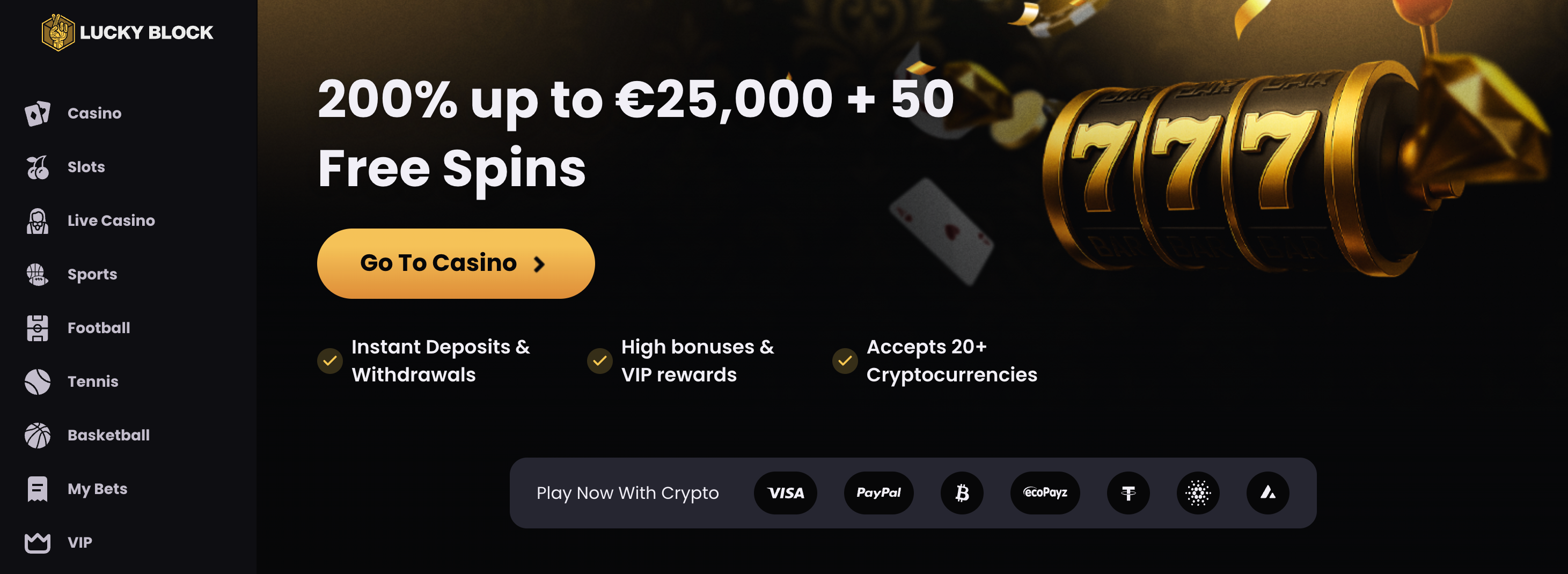 تصویر صفحه از سایت Lucky block