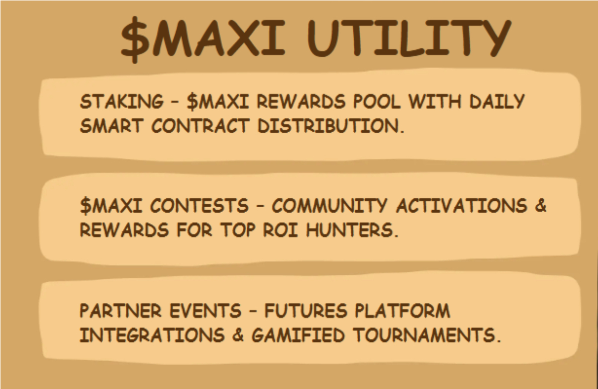 Maxi Doge utility and staking rewards