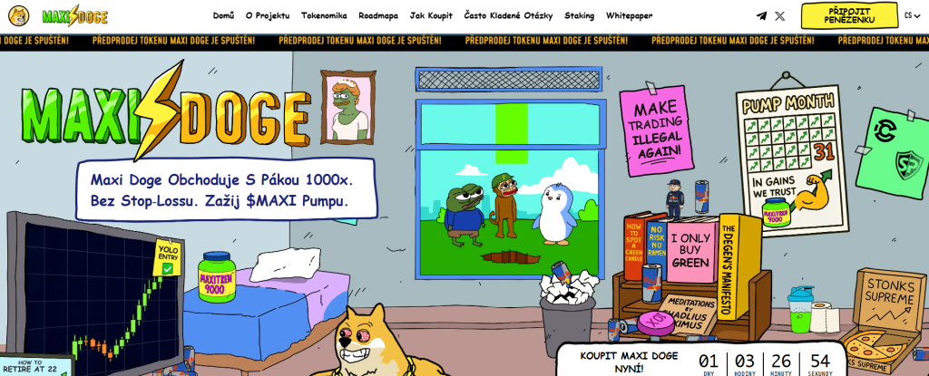 Maxi Doge – Meme mince se stakingem a transparentní tokenomikou