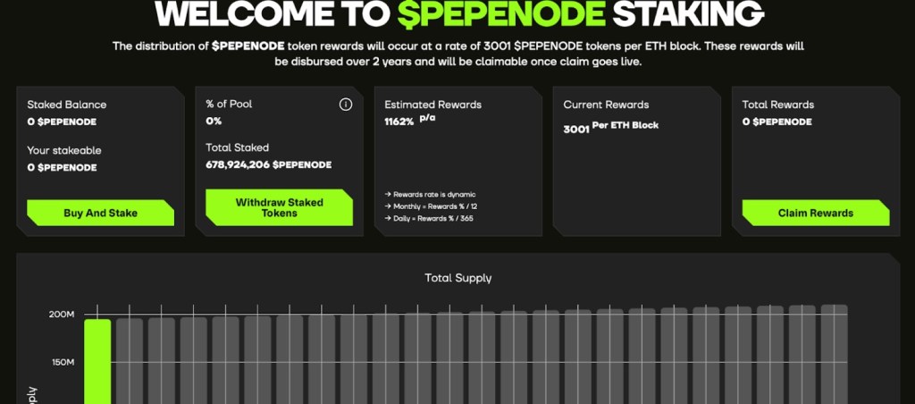 PepeNode Sở Hữu Cơ Chế Staking Động