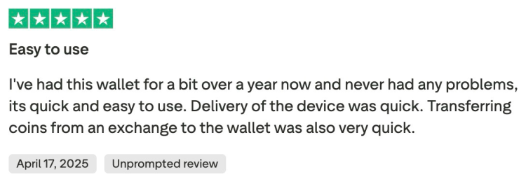 Positive review on D’CENT wallet