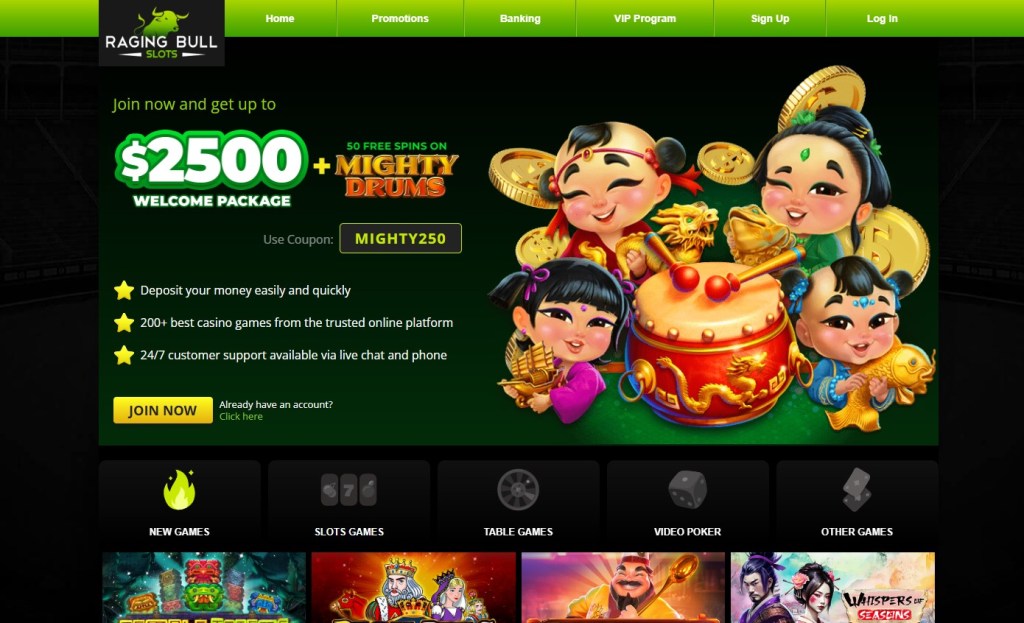 1. Raging Bull Slots – Top Rated Online Casino with Daily Free Spins