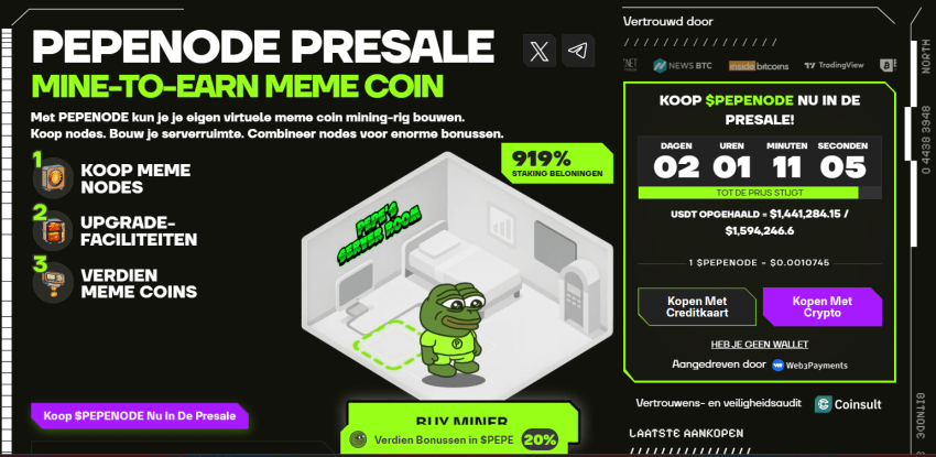 AI voorspelt: PEPENODE presale