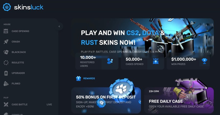 5 iemesli, kāpēc sākt spēlēt SkinsLuck jau šodien - bonusi, kopiena un atlīdzības