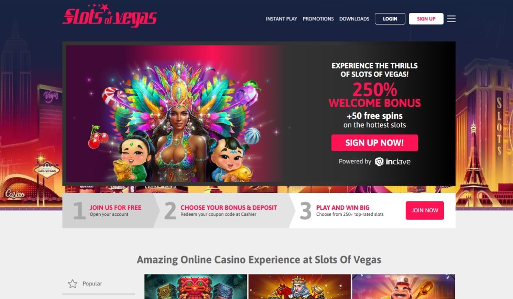 2. Slots of Vegas — Loyalty Rewards & Consistent Play - sites like BetUS