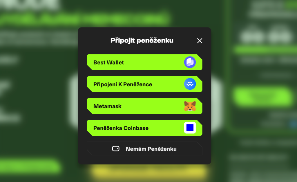 Jak koupit PEPENODE - připojte peněženku