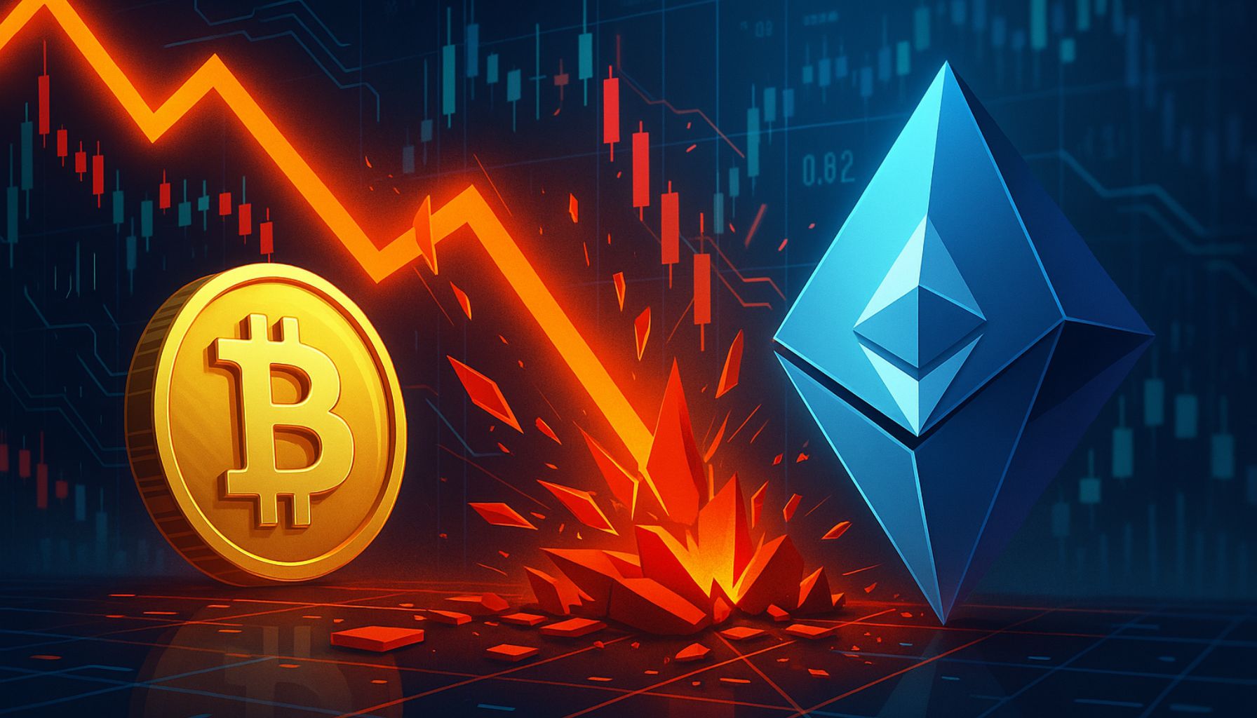 Crypto Leverage Whipeout: $600M+ In BTC & ETH Longs Liquidated