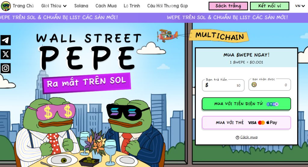 3. WEPE SOL (WEPE) – Nhanh, phí thấp, công bố đều