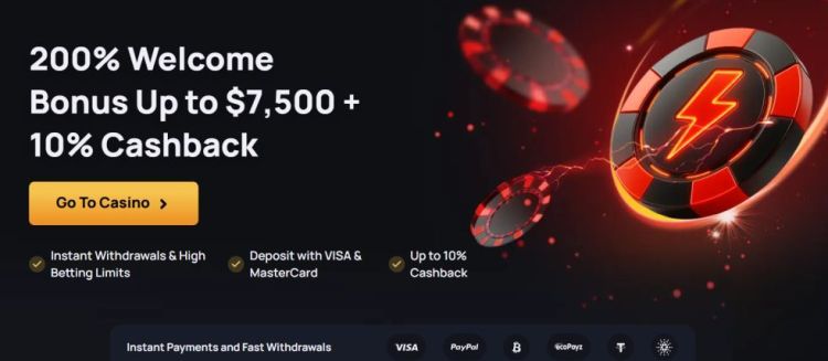 Instant Casino com bonus elevados e apostas de criptomoedas