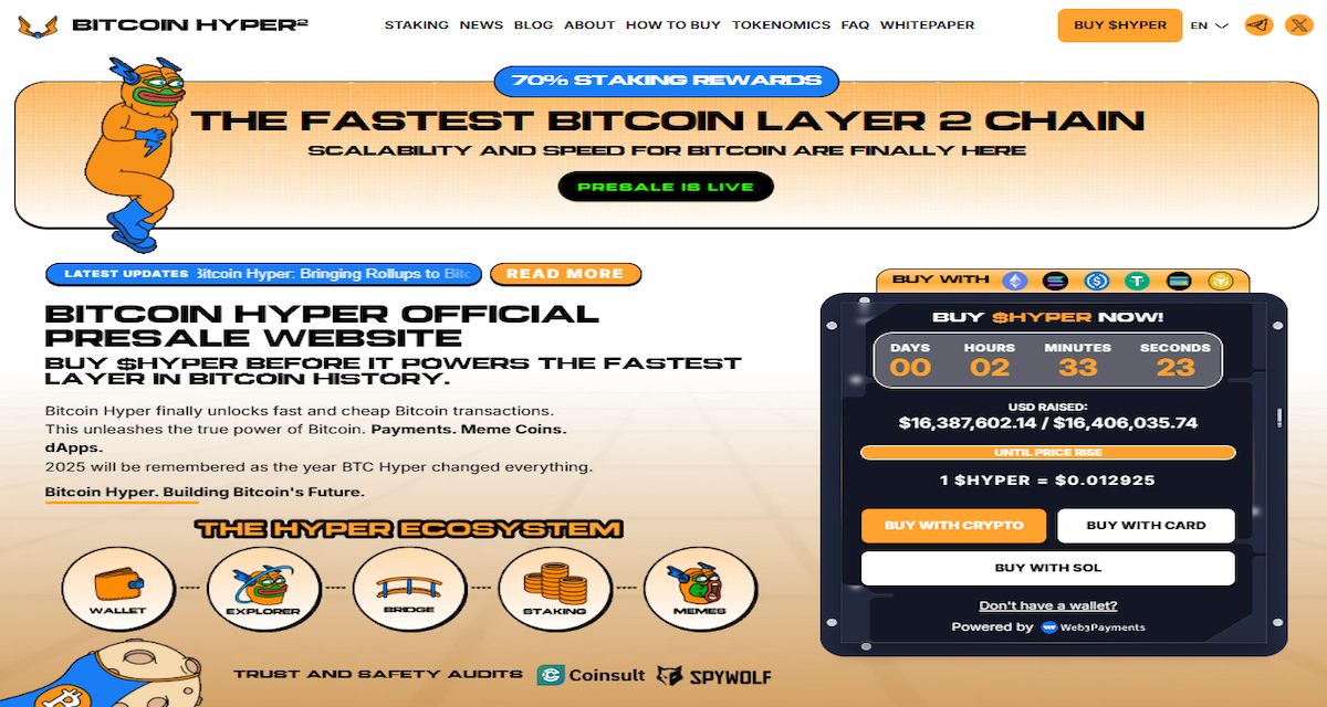 Bitcoin Hyper (HYPER) — Bitcoin rollupovi pogonjeni Solana VM-om