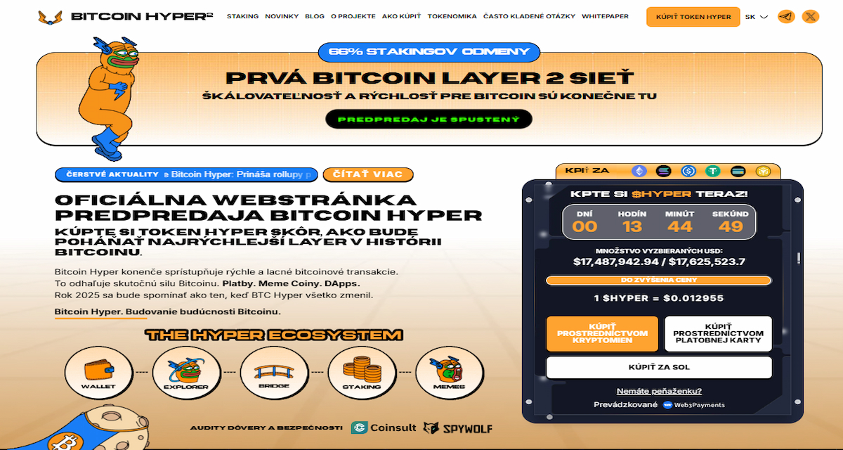 Bitcoin Hyper: Token spájajúci využitie Bitcoinu