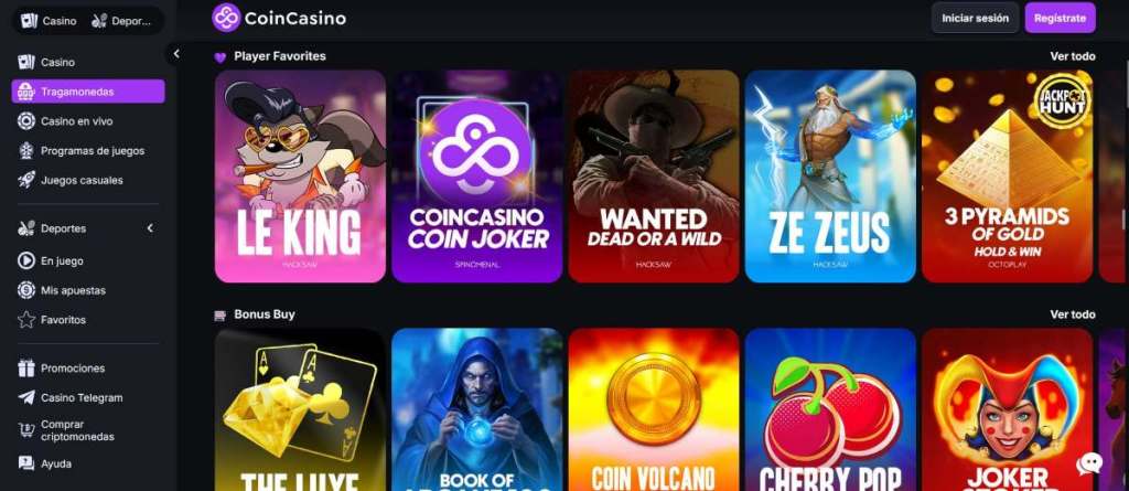 CoinCasino es el mejor casino con slots de Bitcoin en España