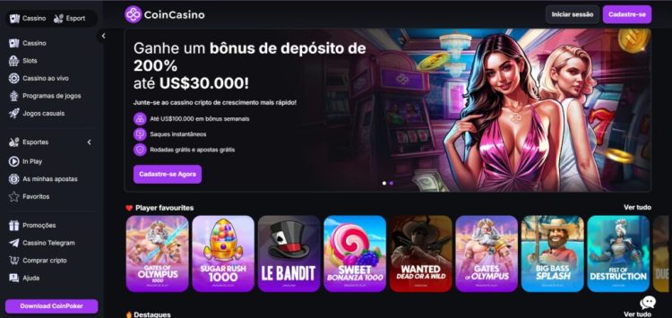 Coin Casino. Inscreva-se e comece a jogar