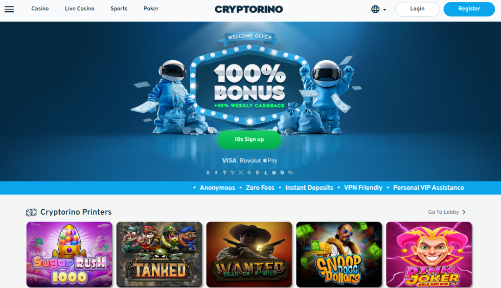 3. Cryptorino – Innovative Archery Casino Game Features with Global Appeal
